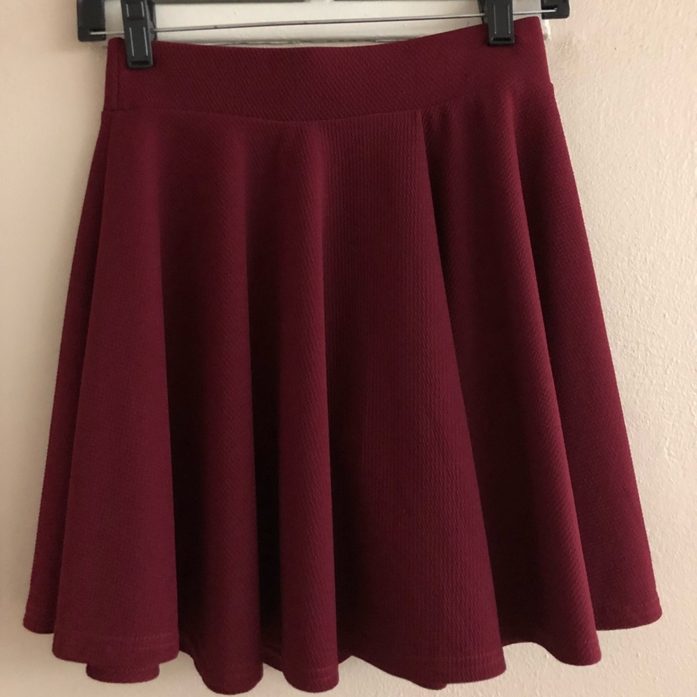 Burgundy skater skirt